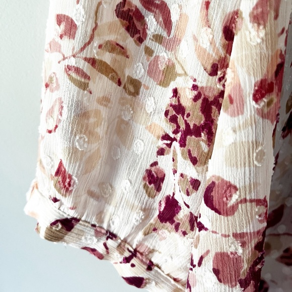 EUC LC LAUREN CONRAD Floral Sheer Long Sleeve Top Size XL - Picture 2 of 5